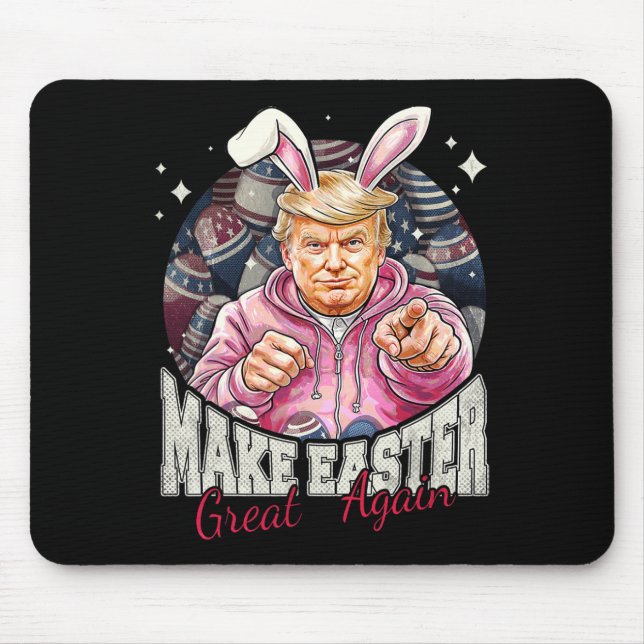 Make Easter Great Again Funny Trump Bunny Spring H Mouse Pad (Front)