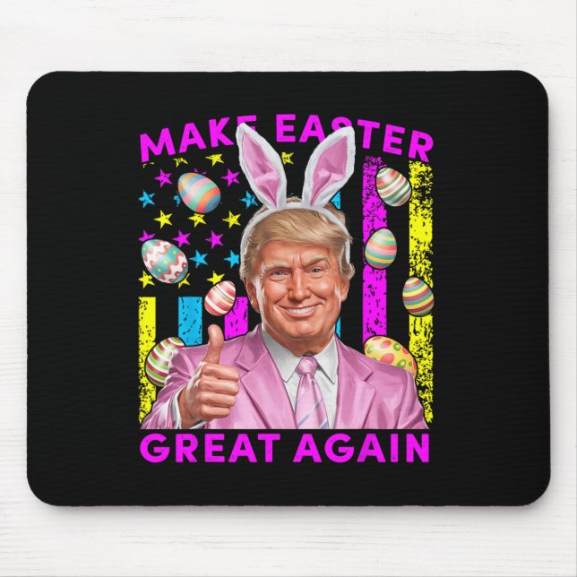 Make Easter Great Again Funny Trump Bunny Spring H Mouse Pad (Front)
