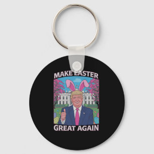 Make Easter Great Again Trump Bunny Flag 1  Key Ring