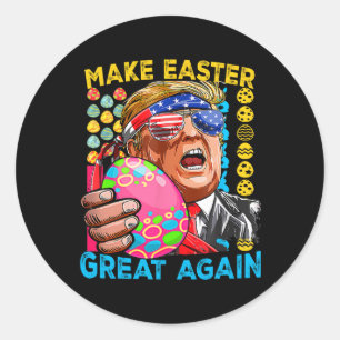 Make Easter Great Again Trump Bunny Flag Classic Round Sticker