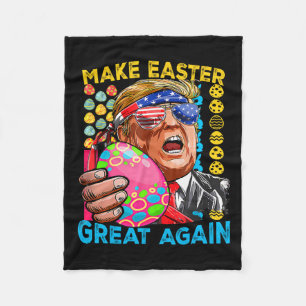 Make Easter Great Again Trump Bunny Flag Fleece Blanket