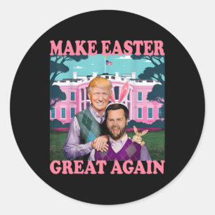 Make Easter Great Again Trump Vance Bunny Hunt 2 Classic Round Sticker