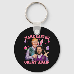Make Easter Great Again Trump Vance Bunny Hunt Key Ring
