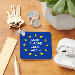 Make Europe Great Again EU flag square keychain