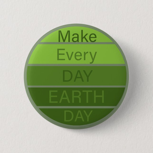 Make every day earth day 6 cm round badge (Front)