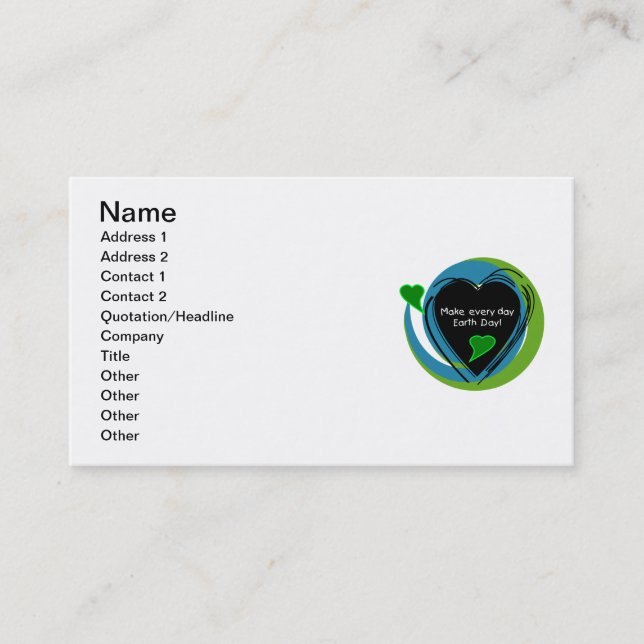 Make Every Day Earth Day Business Card (Front)