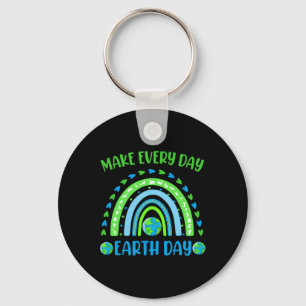 Make Every Day Earth Day Cute Planet Save Environm Key Ring