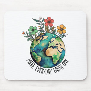 Make Every Day Earth Day Wildflower Save Planet Mouse Pad