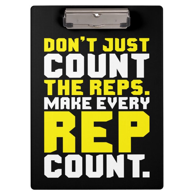 Make Every Rep Count - Workout Motivational Clipboard (Front)