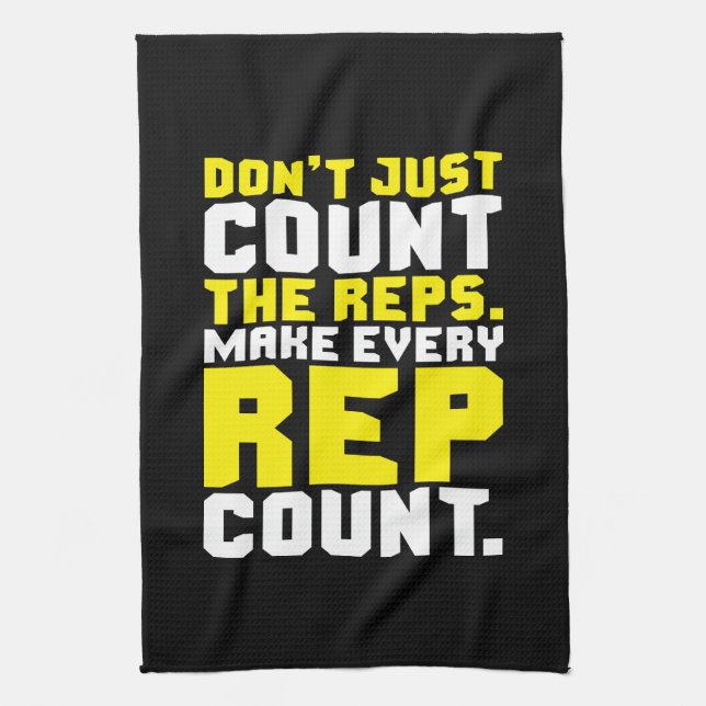 Make Every Rep Count - Workout Motivational Tea Towel (Vertical)