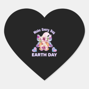 Make Everyday Earth Day - Cute Butterfly Gnome   Heart Sticker