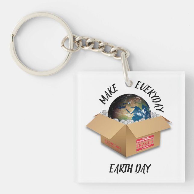 MAKE EVERYDAY EARTH DAY  KEY RING (Front)