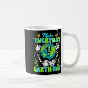 Make everyday earth day planet peace sign boy girl coffee mug