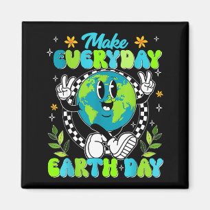 Make everyday earth day planet peace sign boy girl magnet