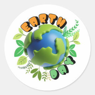 Make Everyday Happy Earth Day Classic Round Sticker