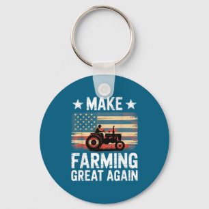Make Farming Great Again Patriotic Farmer Pride Ag Key Ring