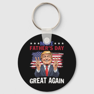 Make Father's Day Great Again Trump Patriotic Dadd Key Ring