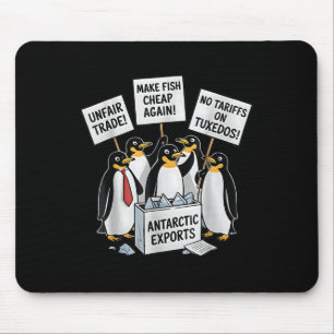 Make Fish Cheap Again! Funny Peguins Mouse Pad