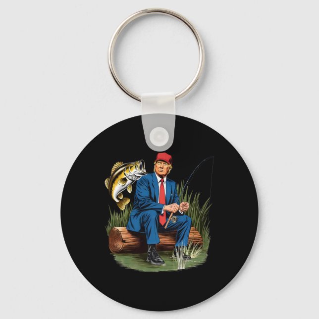 Make Fishing Great Again Funny Byb Fishing Humour  Key Ring (Front)