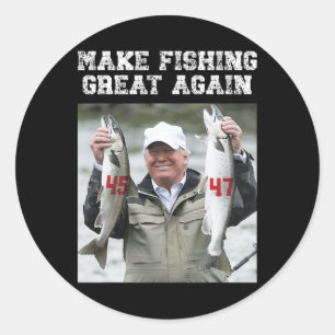 Make Fishing Great Again Trump 2024 Classic Round Sticker