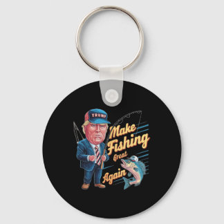 Make Fishing Great Again Trump Funny Fisherman Ang Key Ring