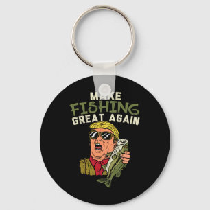 Make Fishing Great Again Trump Funny Fisherman Ang Key Ring