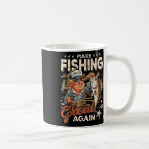 Make Fishing Great Again Usa Flag Vintage Funny Coffee Mug