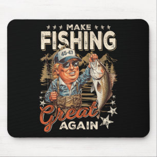 Make Fishing Great Again Usa Flag Vintage Funny Mouse Pad