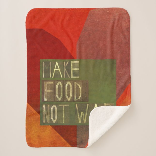 Make Food Not War Sherpa Blanket (Front)