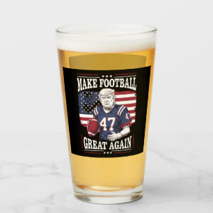 Make Football Great Again Vintage USA Flag Trump Glass