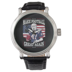 Make Football Great Again Vintage USA Flag Trump Watch