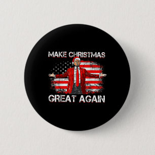 Make Great Again Santa Funny Trump Xmas Pyjamas 6 Cm Round Badge