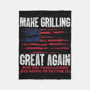 Make Grilling Great Again Funny Trump Bbq Pit Mast Fleece Blanket
