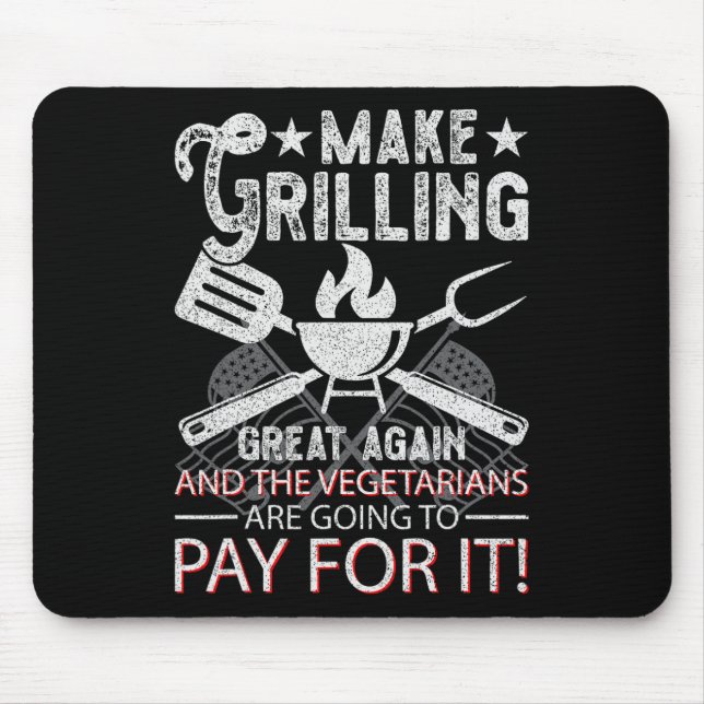 Make Grilling Great Again Trump Bbq Pit Master Gri Mouse Pad (Front)