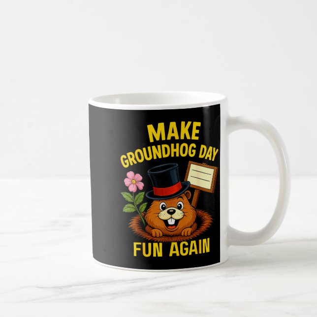 Make Groundhog Day Fun Again Funny Groundhog Lover Coffee Mug (Right)