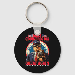 Make Groundhog Day Great Again Funny Trump Holding Key Ring
