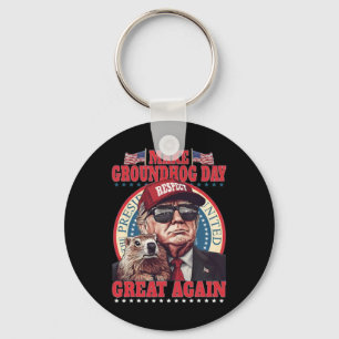 Make Groundhog Day Great Again Funny Trump Holding Key Ring