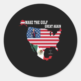 Make Gulf Great Again Funny Trump Dancing Classic Round Sticker