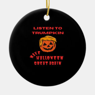 Make Halloween Great Again Classic – Retro Pumpkin Ceramic Ornament