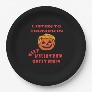 Make Halloween Great Again Classic – Retro Pumpkin Paper Plate