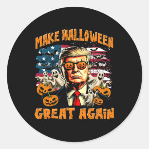 Make Halloween Great Again Donald Trump Spooky Sea Classic Round Sticker