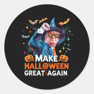 Make Halloween Great Again Funny Halloween 2024 Classic Round Sticker