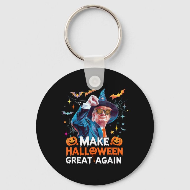 Make Halloween Great Again Funny Halloween 2024 Key Ring (Front)