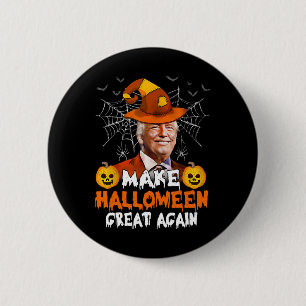 Make Halloween Great Again Funny Trump Jack O Lant 6 Cm Round Badge