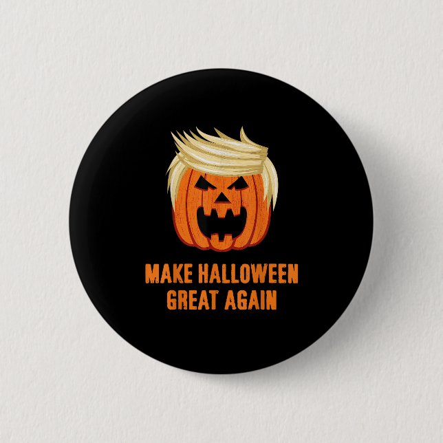 Make Halloween Great Again Funny Trumpkin – Basic  6 Cm Round Badge (Front)