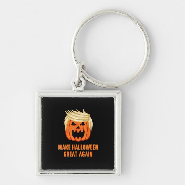 Make Halloween Great Again Funny Trumpkin – Basic  Key Ring (Front)