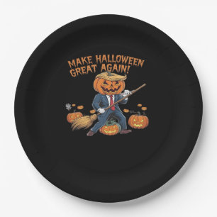 Make Halloween Great Again – Spooky Autumn Quote Paper Plate