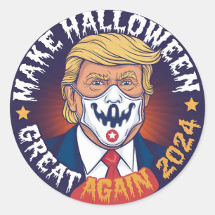 Make Halloween Great Again Sticker:Trump-Inspired Classic Round Sticker