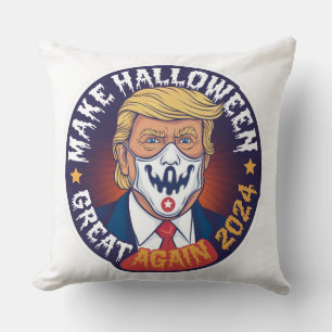 Make Halloween Great Again Throw Pillow: Trump Cushion