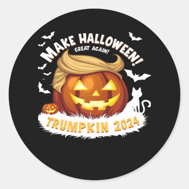 Make Halloween Great Again Trumpkin  Classic Round Sticker (Front)